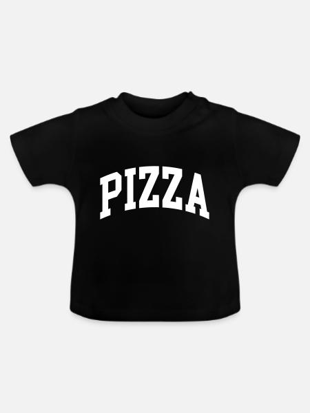 Pizza - Baby Bio-T-Shirt mit Rundhals - Schwarz