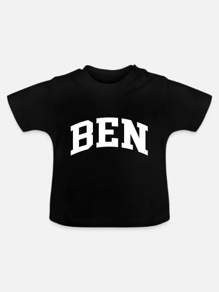 Ben - Baby Bio-T-Shirt mit Rundhals - Schwarz