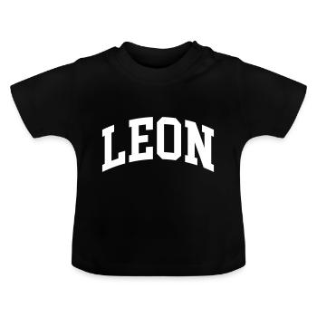 Léon - T-shirt bio col rond Bébé - noir - Devant