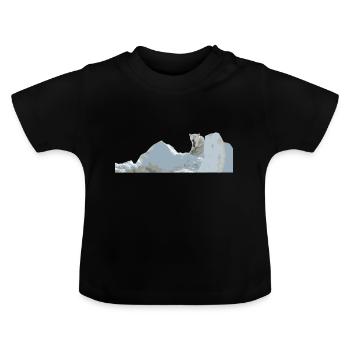 Eisbär auf Eisberg - Baby Bio-T-Shirt mit Rundhals - Schwarz - Vorne