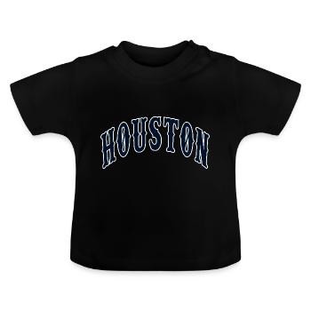 Houston - Baby Organic T-Shirt with Round Neck - black - Front
