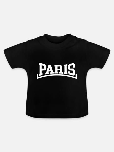 Paris - Baby Bio-T-Shirt mit Rundhals - Schwarz