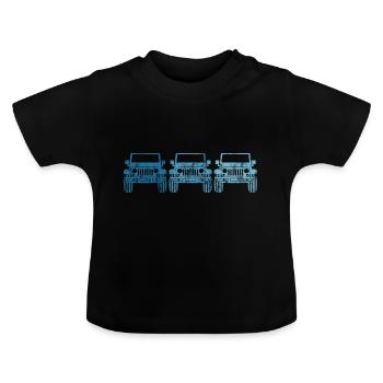 Véhicule tout-terrain Offroad 4wd AWD 4x4 4wheeler cadeau - T-shirt bio col rond Bébé - noir - Devant