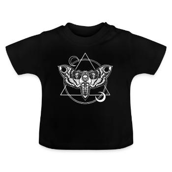 , Corpse Head, Night Moth - Baby Organic T-Shirt with Round Neck - black - Front