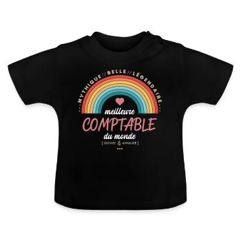 Meilleure comptable du monde - T-shirt bio col rond Bébé - noir - Devant