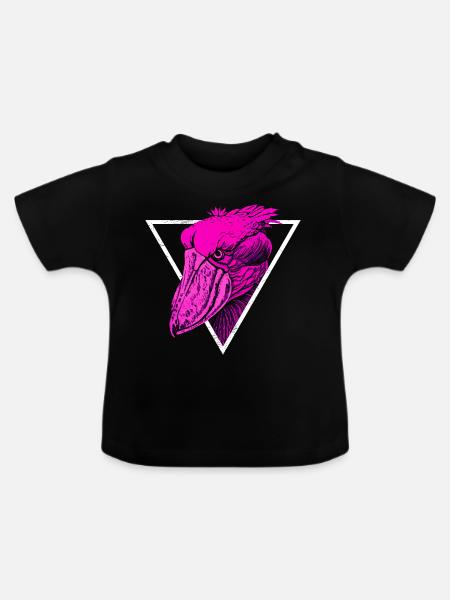 Schuhschnabel Vogel - Baby Bio-T-Shirt mit Rundhals - Schwarz