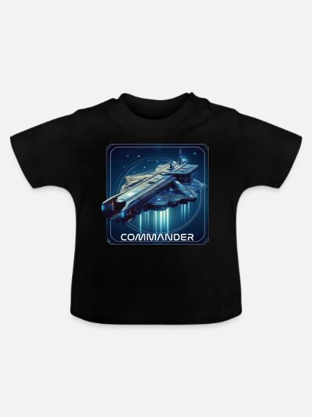 Commander Raumschiff - Baby Bio-T-Shirt mit Rundhals - Schwarz