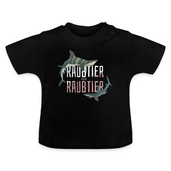 Raubtier bleibt Raubtier - Baby Bio-T-Shirt mit Rundhals - Schwarz - Vorne