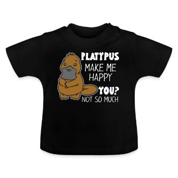 ornithorynque - T-shirt bio col rond Bébé - noir - Devant