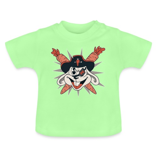 Piratenkaninchen Kapitän Möhrenklau - Baby Bio-T-Shirt mit Rundhals