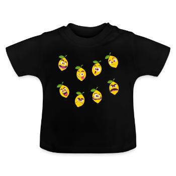 Lemon - Baby Organic T-Shirt with Round Neck - black - Front