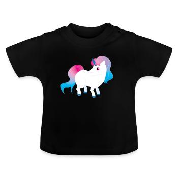 pony - Baby Organic T-Shirt with Round Neck - black - Front