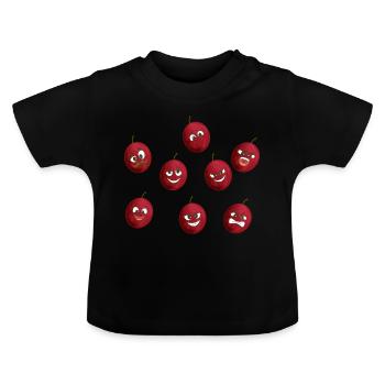 Passionsfrucht - Baby Bio-T-Shirt mit Rundhals - Schwarz - Vorne