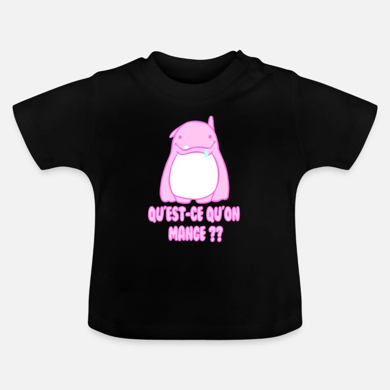 manger ! - T-shirt bio col rond Bébé - noir