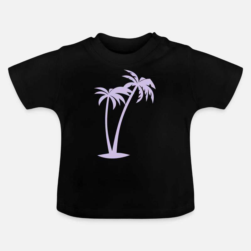palmiers - T-shirt bio col rond Bébé - noir