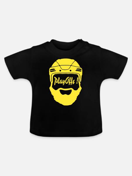 Playoffs! gelb - Baby Bio-T-Shirt mit Rundhals - Schwarz