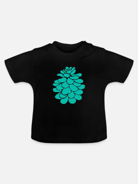 grüne Pinienpfaifel - Baby Bio-T-Shirt mit Rundhals - Schwarz