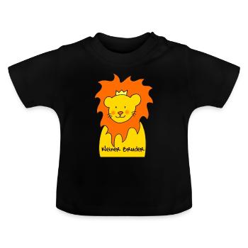 Kleiner Bruder Motiv mit Löwe - Baby Bio-T-Shirt mit Rundhals - Schwarz - Vorne