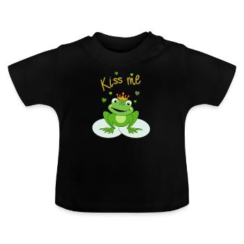 embrasse moi - T-shirt bio col rond Bébé - noir - Devant