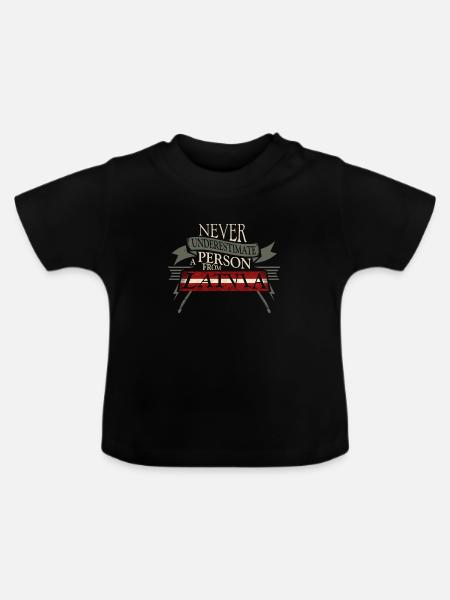 Lettland - Baby Bio-T-Shirt mit Rundhals - Schwarz