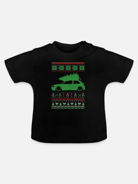 Christmas Ugly Sweater - Baby Bio-T-Shirt mit Rundhals - Schwarz