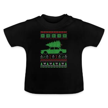 Christmas Ugly Sweater - Baby Bio-T-Shirt mit Rundhals - Schwarz - Vorne