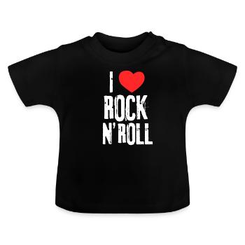 Rock And Roll - Baby Bio-T-Shirt mit Rundhals - Schwarz - Vorne