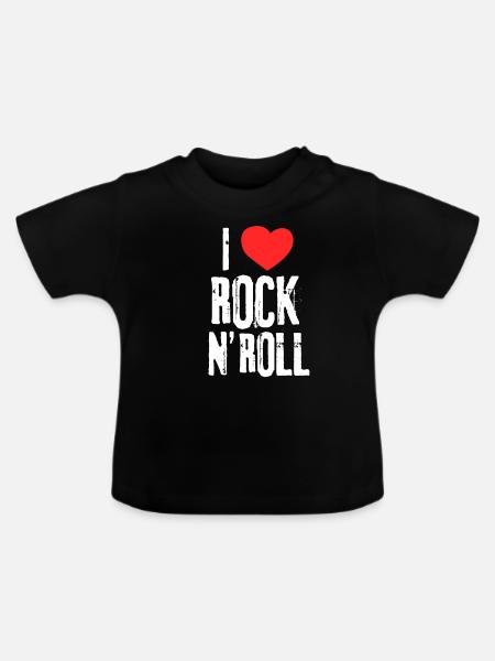 Rock And Roll - Baby Bio-T-Shirt mit Rundhals - Schwarz
