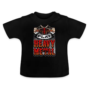 Heavy Metal - Baby Bio-T-Shirt mit Rundhals - Schwarz - Vorne