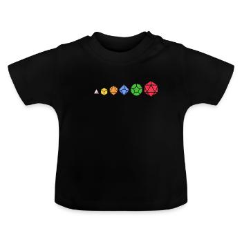 D20 Dice Evolution Gamer Gaming Fantasy Gift - Baby Organic T-Shirt with Round Neck - black - Front