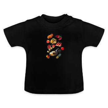 nourriture - T-shirt bio col rond Bébé - noir - Devant