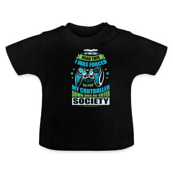 Gamer - T-shirt bio col rond Bébé - noir - Devant