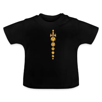 D20 Schwert DM Brettspiel Gamer Retro Geschenk - Baby Bio-T-Shirt mit Rundhals - Schwarz - Vorne