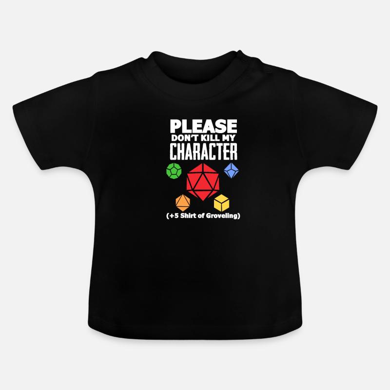 D20 - T-shirt bio col rond Bébé - noir