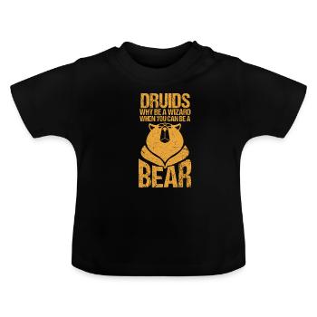 D20 Druids Rollenspiel Bär Gaming Geschenk - Baby Bio-T-Shirt mit Rundhals - Schwarz - Vorne