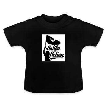 antifa - T-shirt bio col rond Bébé - noir - Devant