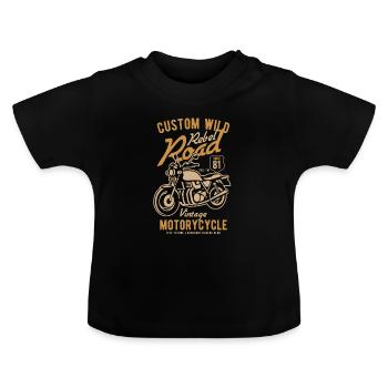 Custom Wild - Baby Organic T-Shirt with Round Neck - black - Front