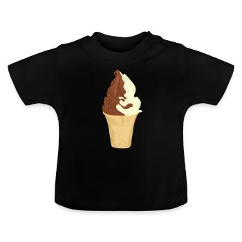 Softeis Eis für die schlanke Lienie - Baby Bio-T-Shirt mit Rundhals - Schwarz - Vorne