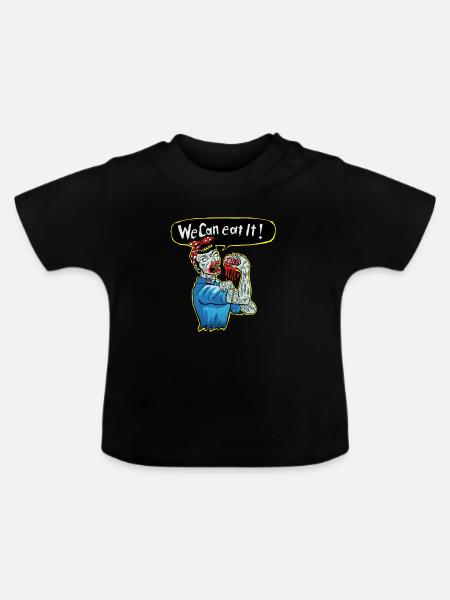 we can eat it - Baby Bio-T-Shirt mit Rundhals - Schwarz