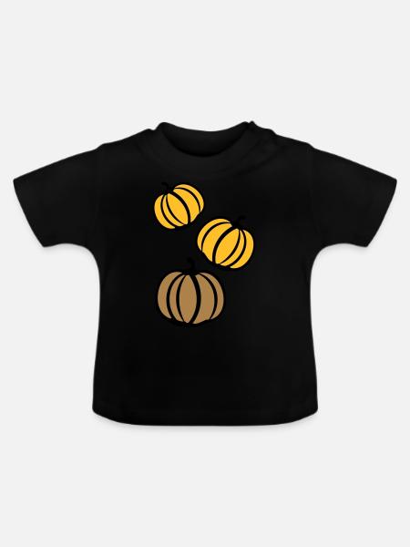 Kürbisse - Baby Bio-T-Shirt mit Rundhals - Schwarz