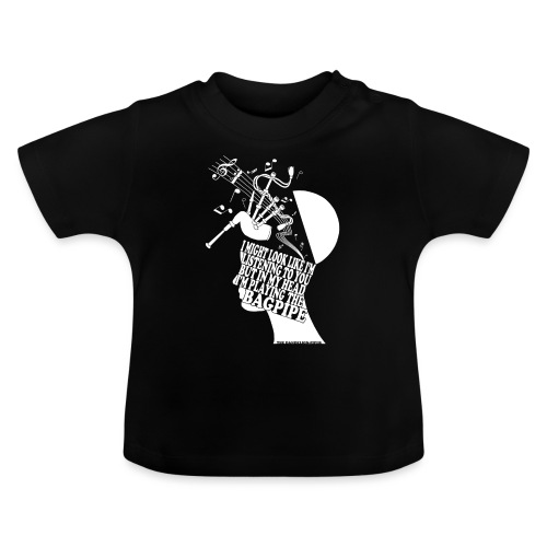 Bagpipe in my Head (weiß) - Baby Bio-T-Shirt mit Rundhals