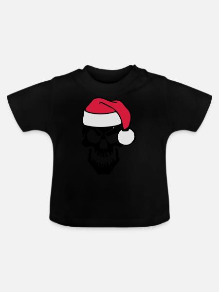 skull christmas - Baby Bio-T-Shirt mit Rundhals - Schwarz