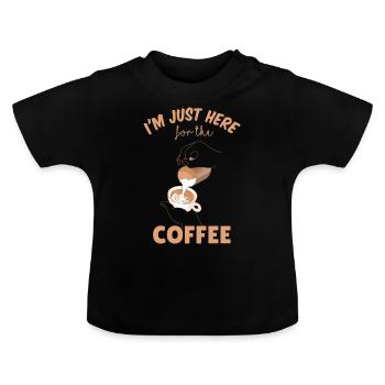 Bon café - T-shirt bio col rond Bébé - noir - Devant