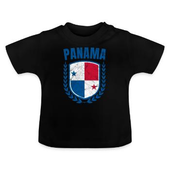 Panama - Baby Organic T-Shirt with Round Neck - black - Front