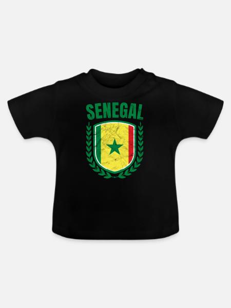 Senegal - Baby Bio-T-Shirt mit Rundhals - Schwarz