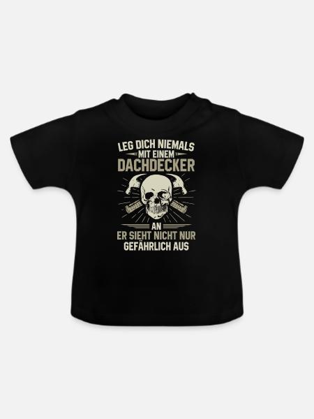 Dachdecker - Baby Bio-T-Shirt mit Rundhals - Schwarz