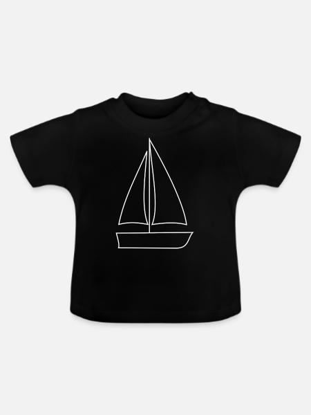 Segelschiff, Segelboot, - Baby Bio-T-Shirt mit Rundhals - Schwarz