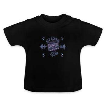 Old School Beats - Baby Bio-T-Shirt mit Rundhals - Schwarz - Vorne