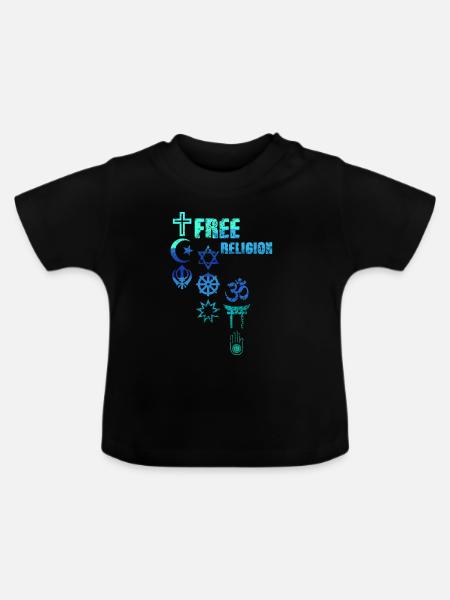 free religion,symbole,religion,kreuz,bunt - Baby Bio-T-Shirt mit Rundhals - Schwarz