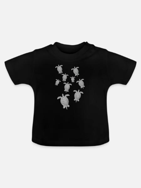 Schildkröten Turtles - Baby Bio-T-Shirt mit Rundhals - Schwarz